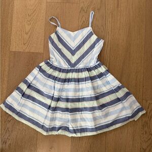 Striped Kids Dress in Blue & White